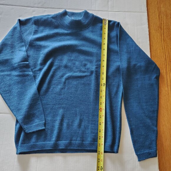 Pendleton 100% Merino Wool Smock Turtle Neck Long Sleeve Royal Blue Sweater S - Picture 10 of 13